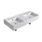 Double Rectangular Ceramic Wall Mounted or Vessel Sink With Counter Space